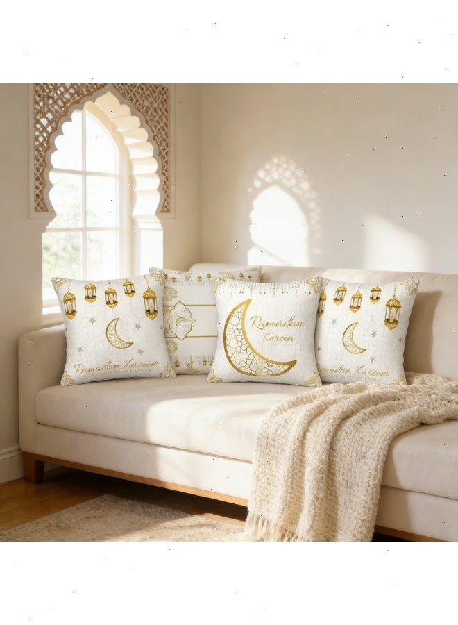 Yoawllty Ramadan Table Runner with Pillow Covers, Including 1PCS Ramadan Table Runner and 4 PCS Ramadan Decorative Pillow Covers for Home Ramadan Decorations - Image 2